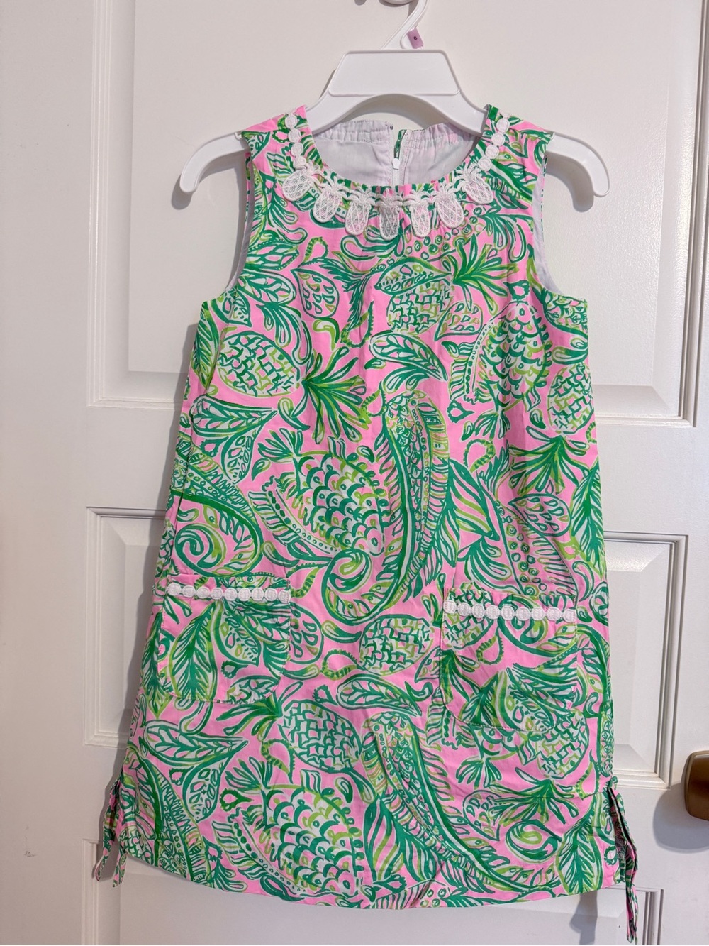 Lilly Pulitzer Pink & Green Paisley Pineapple Shift Dress
